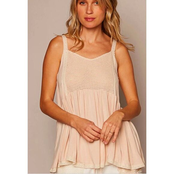 POL Vintage Washed V-neck‎ Sleeveless Thermal Tank Charcoal Size Medium NWT - Picture 1 of 9